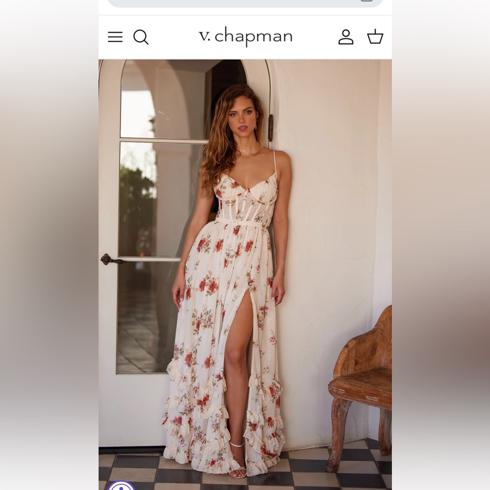 V. ChapmanThe Carmen Dress in Natural Dainty Floral size 4